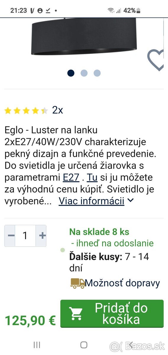 Lampa stropná / svietidlo - 3