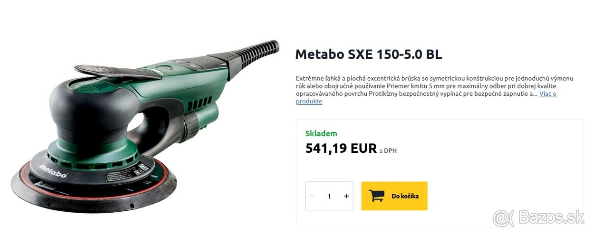 Nová Bezuhlíková excentrická brúska unášač 150mm / kmit 5mm - 3