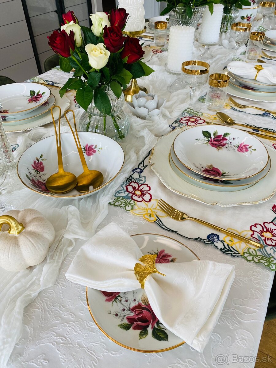 Krásna retro obedová súprava,posielam bezpečne kuriérom - 3