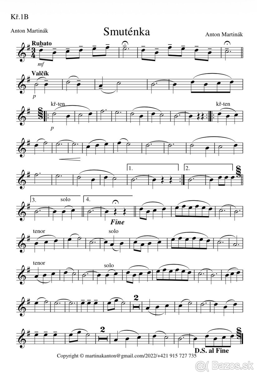 Noty Repertoár Dychová hudba - 3