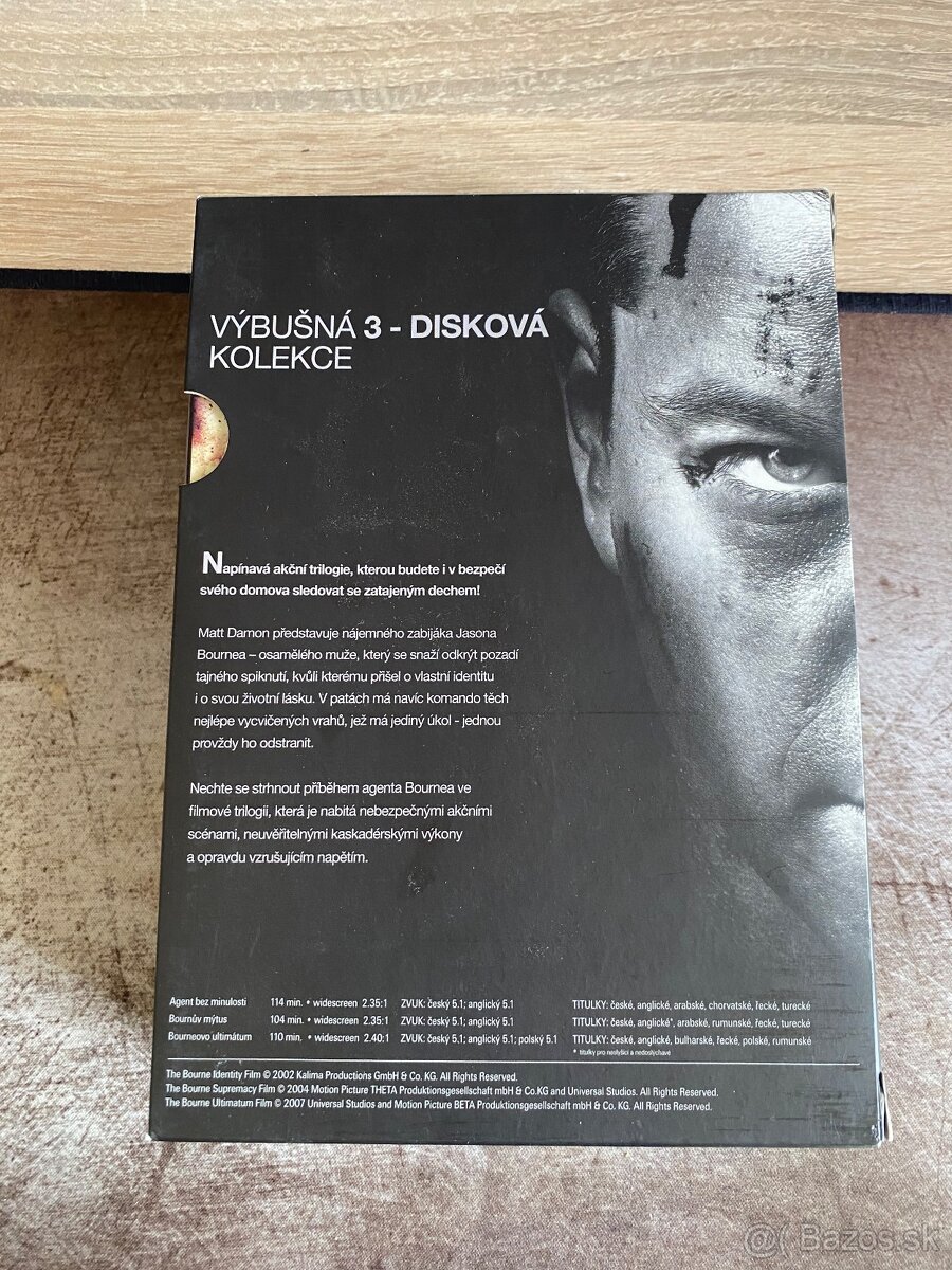 Predám kolekciu originál 3 DVD filmov Jason Bourne - 3