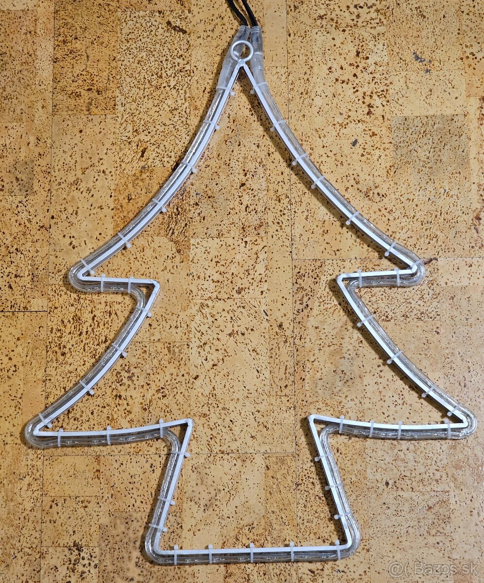 LED hliníkový stromček, 61x51cm, 72 LED studená/teplá biela - 3