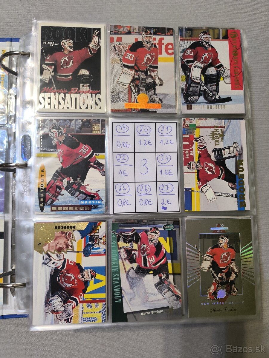 Hokejové kartičky - Martin Brodeur 1 - 3