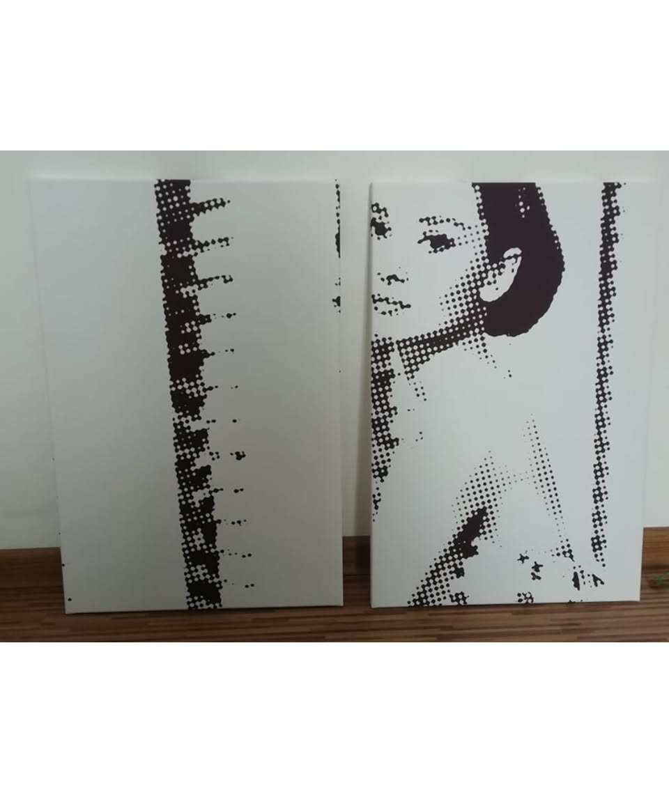 Dvojdielny, čiernobiely obraz na stenu Žena 60x80cm - 3