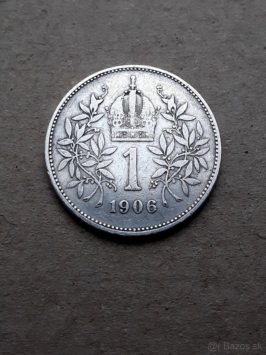 1 koruna 1906 bz, veľmi vzácna - 3