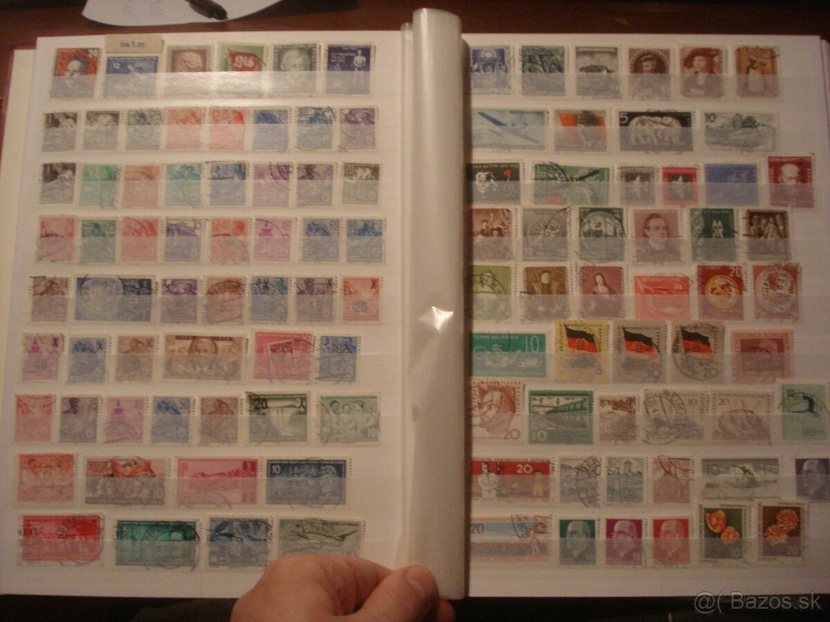 60 str. album A4 + 1300 rôznych známok Nemecko Európa Svet - 3