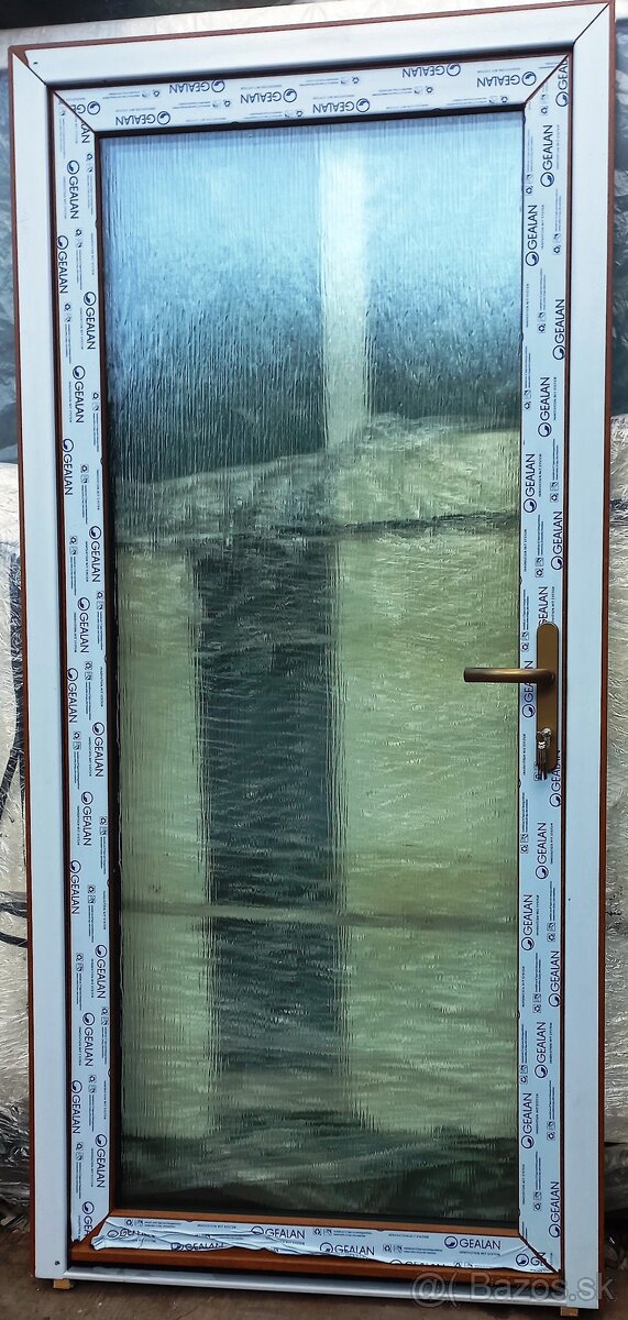 Predám vchod.dvere antracit, zlaty dub, biele,100x210 3sklo - 3