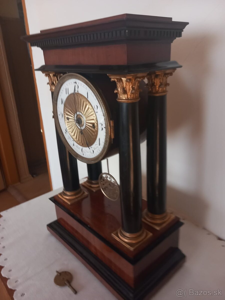 Stlpové hodiny - biedermaier, - 3