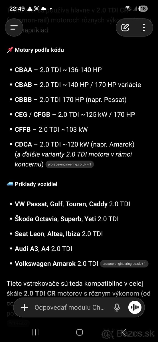 Vstrekovače trysky 2.0 tdi CBB CBAA CEGA CFGB CFFB CDCA - 3