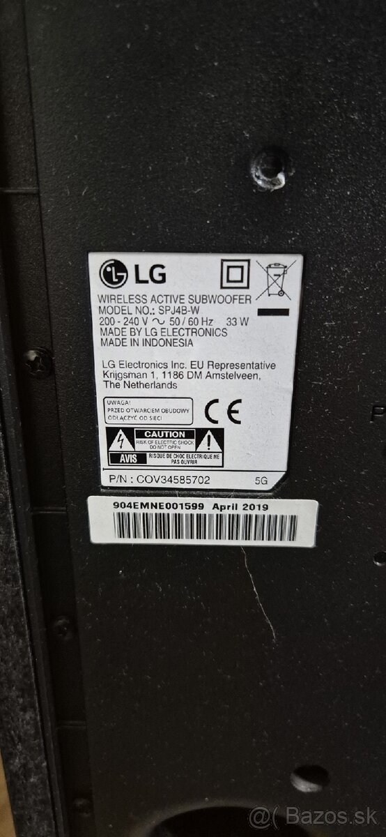 Soundbar so subwooferom LG SPJ4B-W - 3