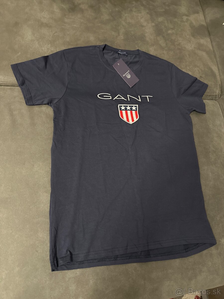 Modré Pánske tričko gant L - 3
