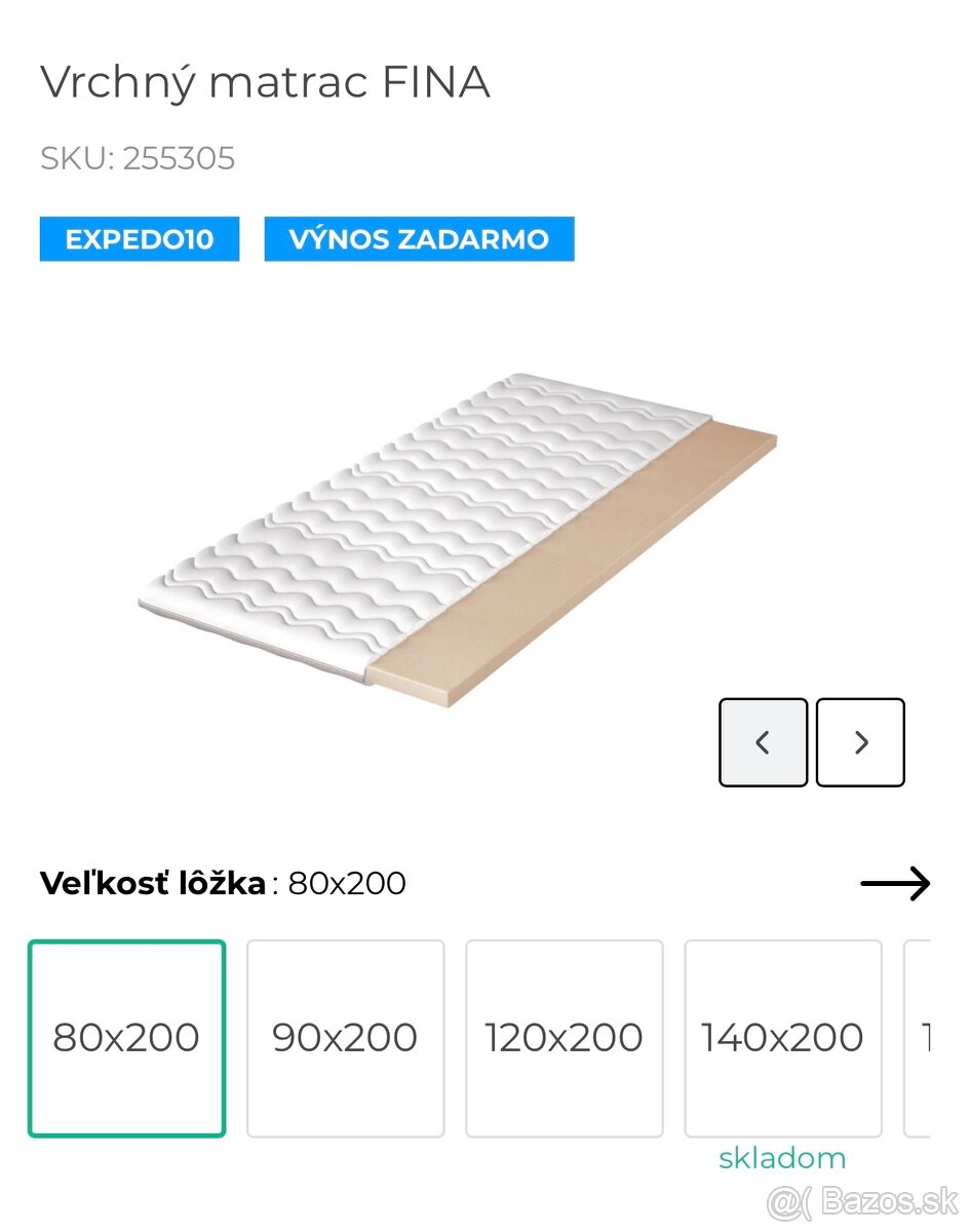 Vrchný matrac 80x200cm - 3