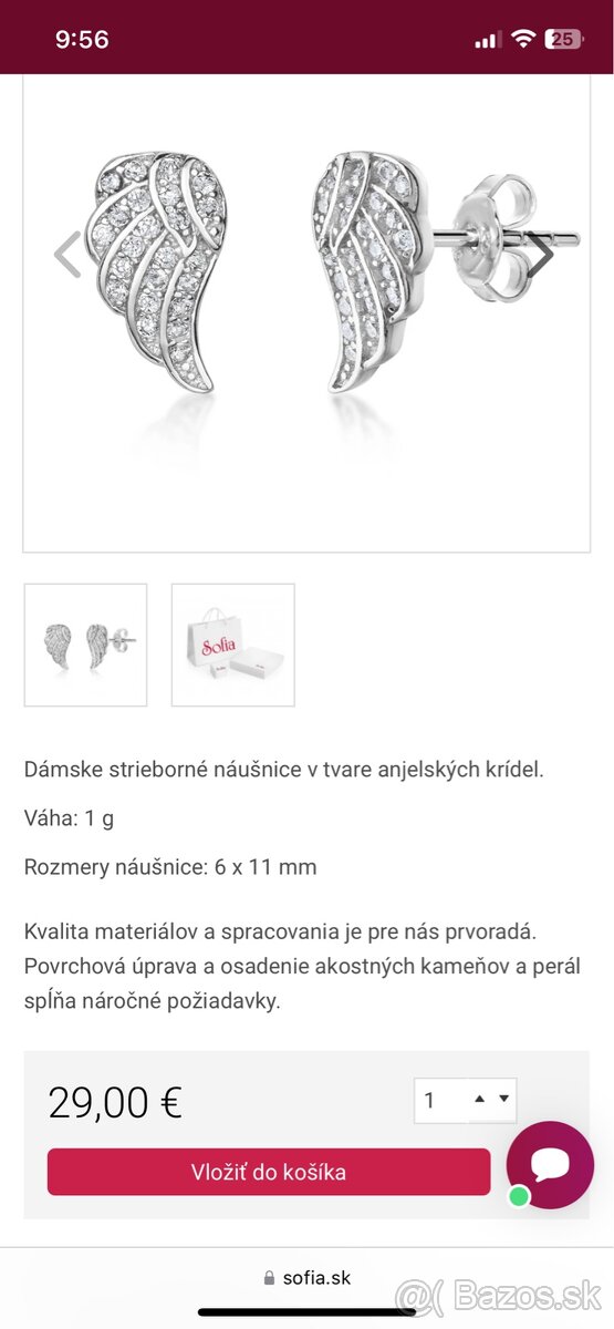 Strieborne anjelske nausnice SOFIA - 3