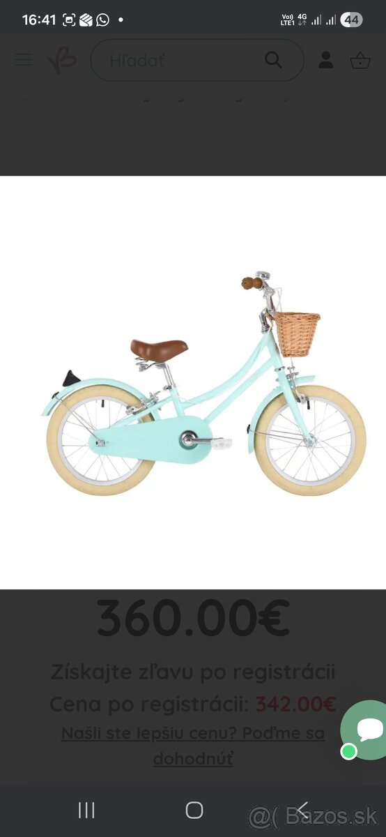 Bobbin bicykel retro 16' ružový - 3