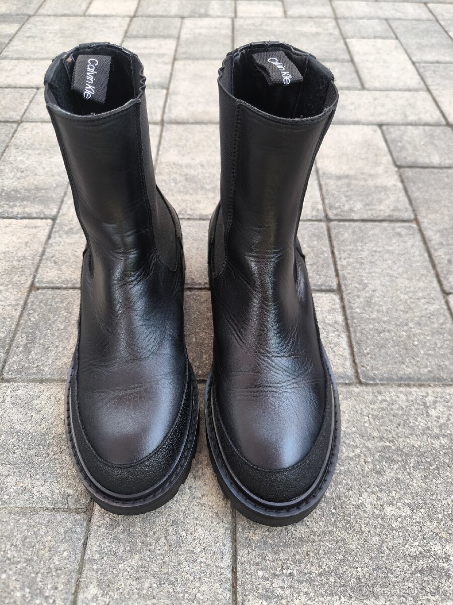 Calvin Klein dámske kožené čižmy , veľkosť 38 - 3