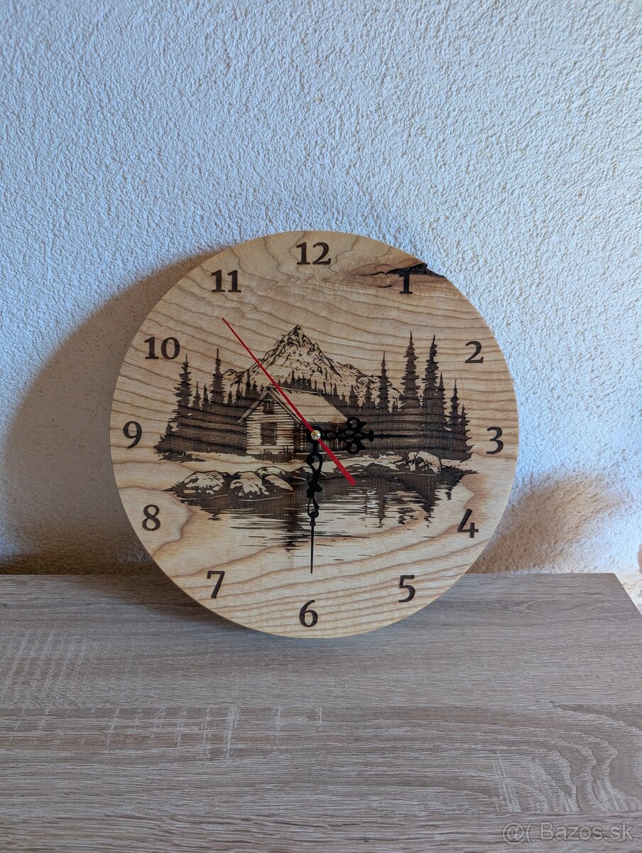 Drevené hodiny s gravirovaním - 3