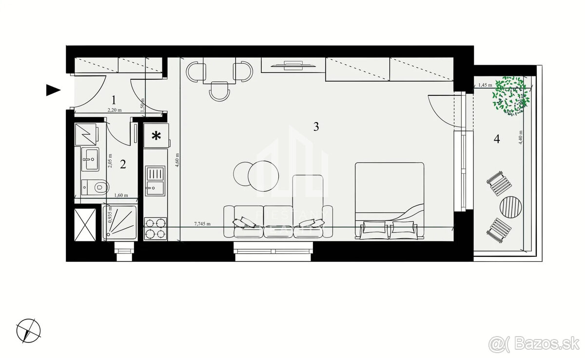 Limitovaná akcia 1-izb. byt v štandarde 50,09 m2 rezidenci - 3