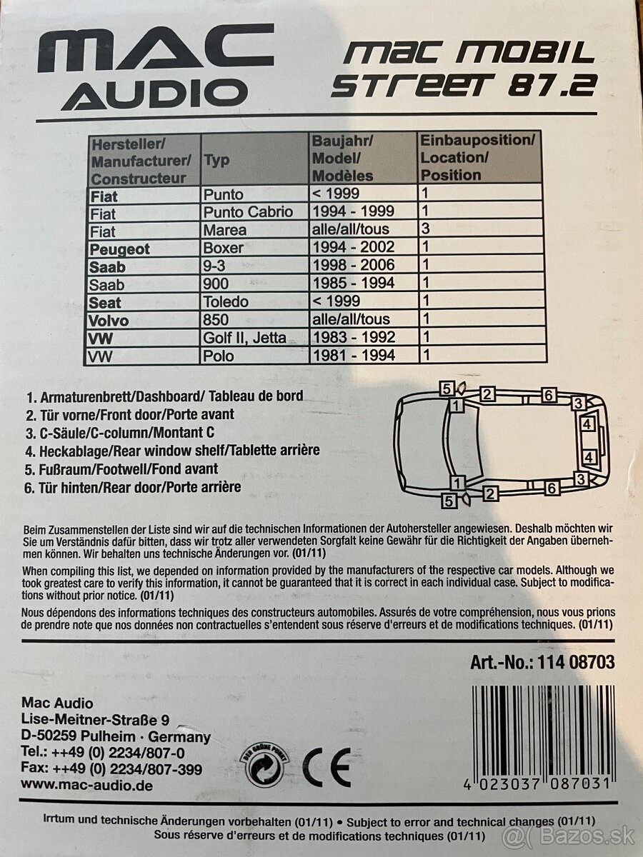 Koaxialne reproduktory Mac Audio MacMobil Street 87.2 - 3