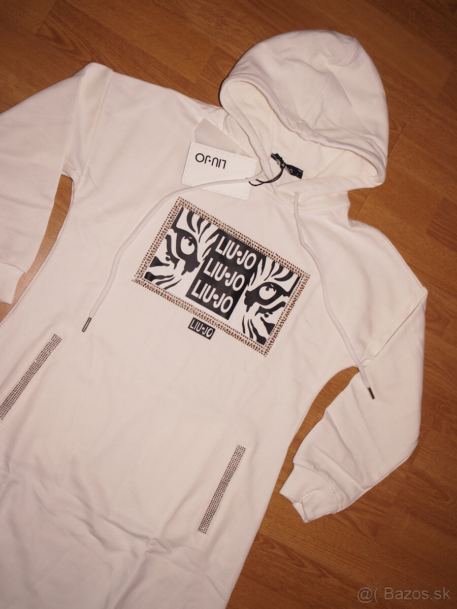 Liu jo dámske mikinové šaty biele - 3