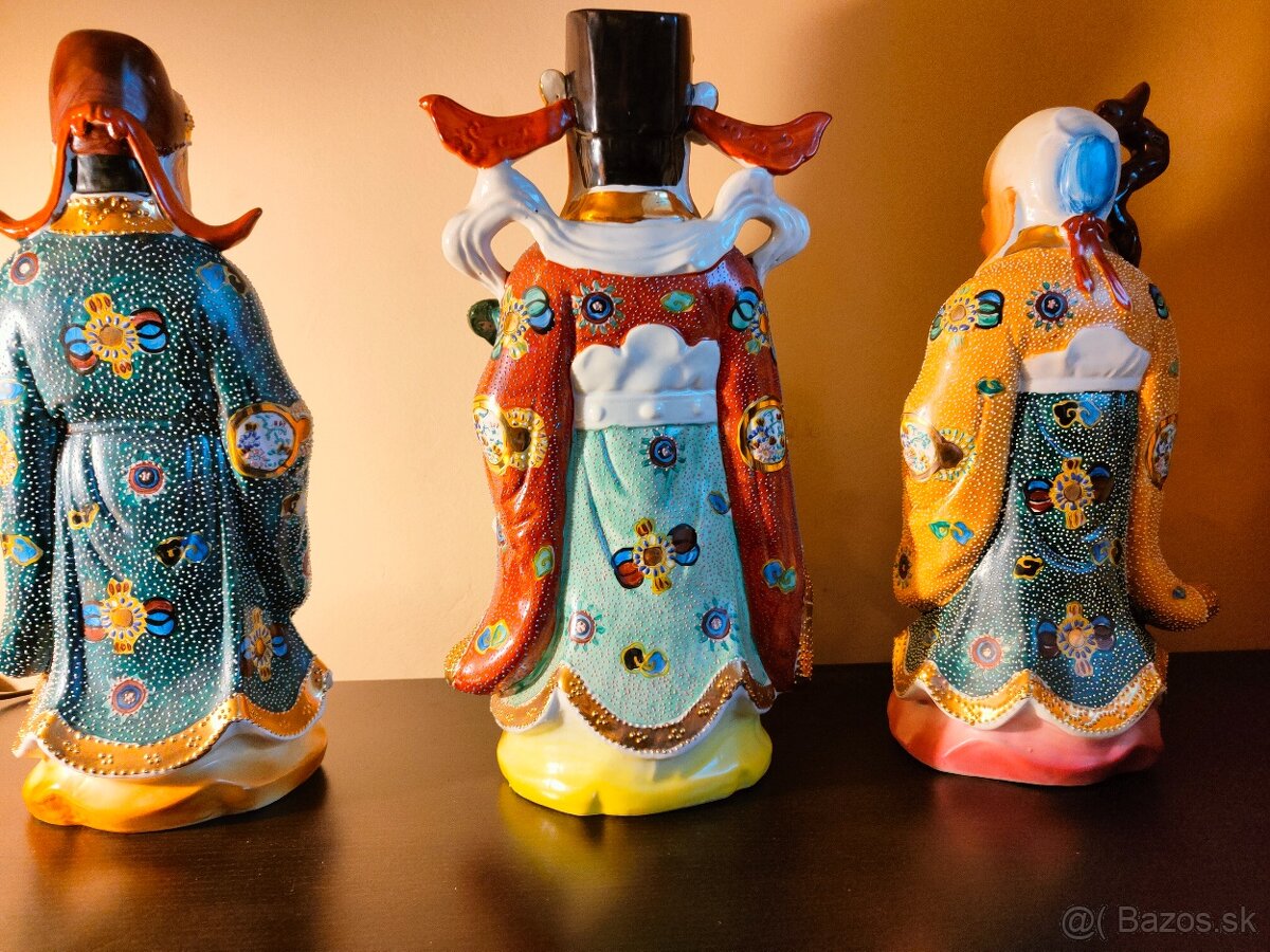 3 čínske sochy porcelán - 3