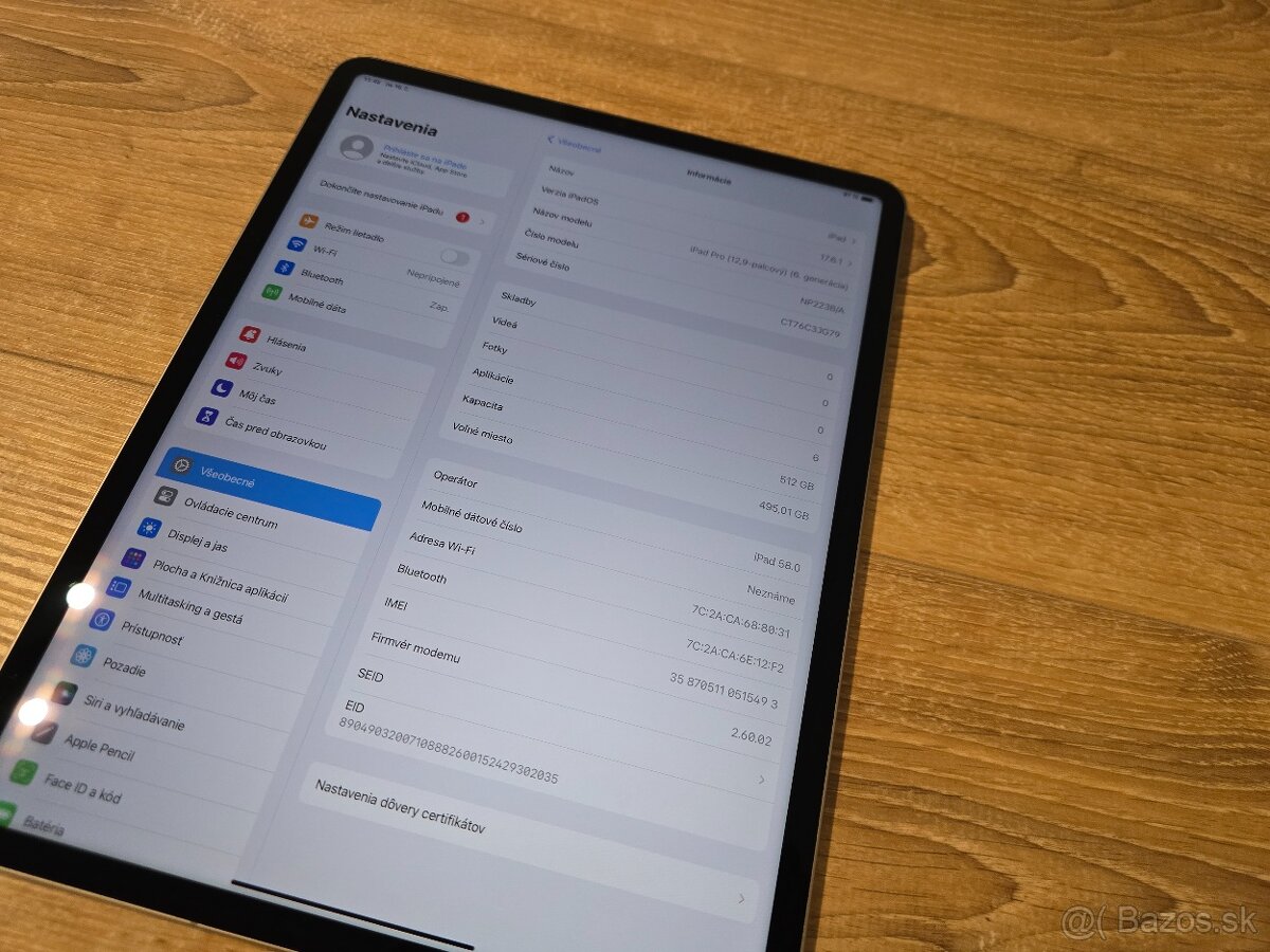 Apple iPad pro 12.9 6 gen s procesorom M2 512GB - 3