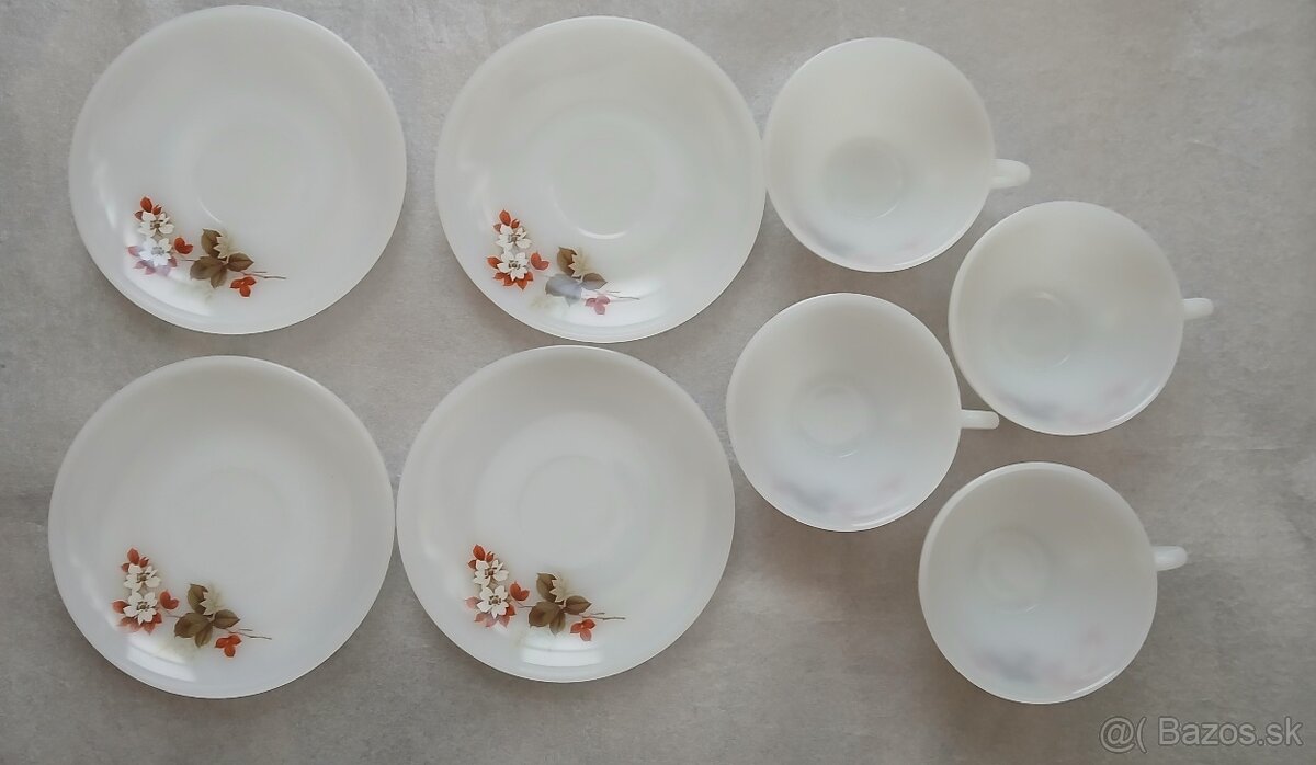 Predám 4ks Arcopalové opálové šálky a podšalky - 3