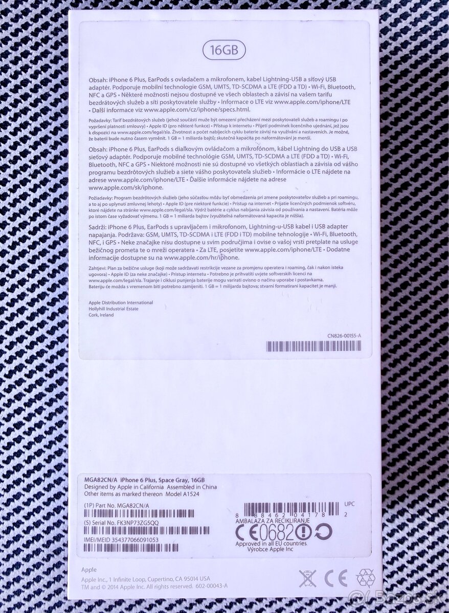 PREDÁM - apple iPhone 6 PLUS, 16 GB - 3