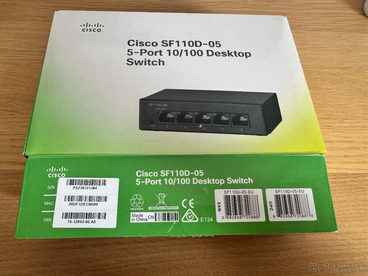 Prepínač Cisco SF110D-05-EU - 3