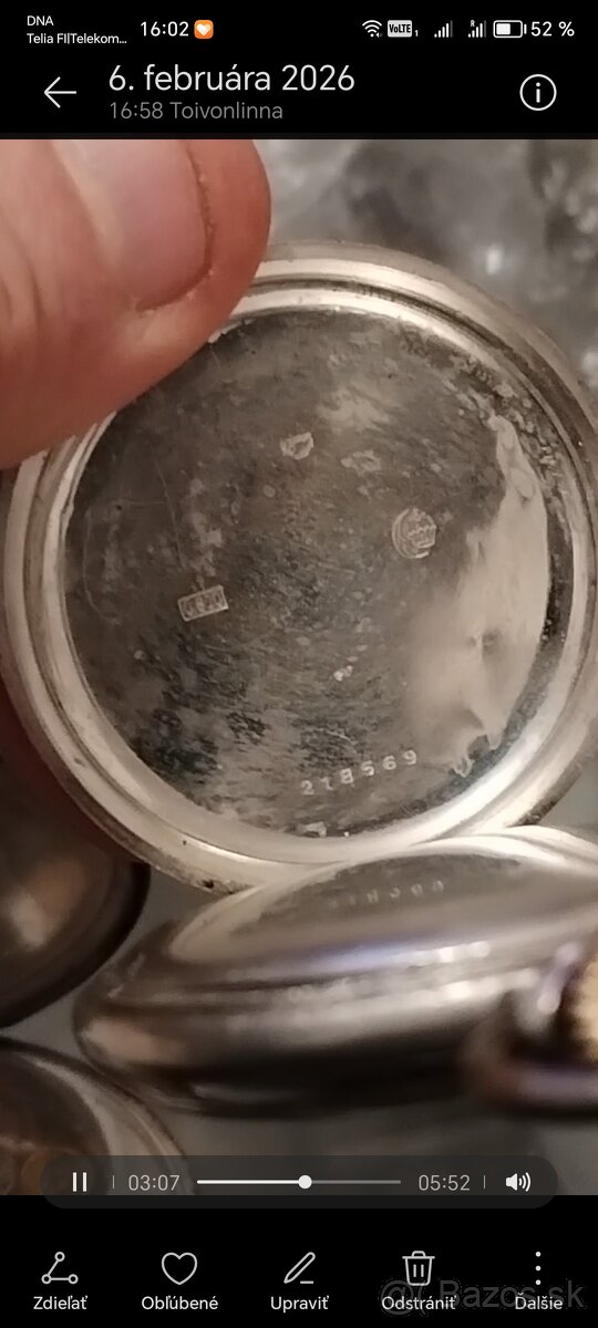 Strieborné starožitné vreckové hodinky - 3