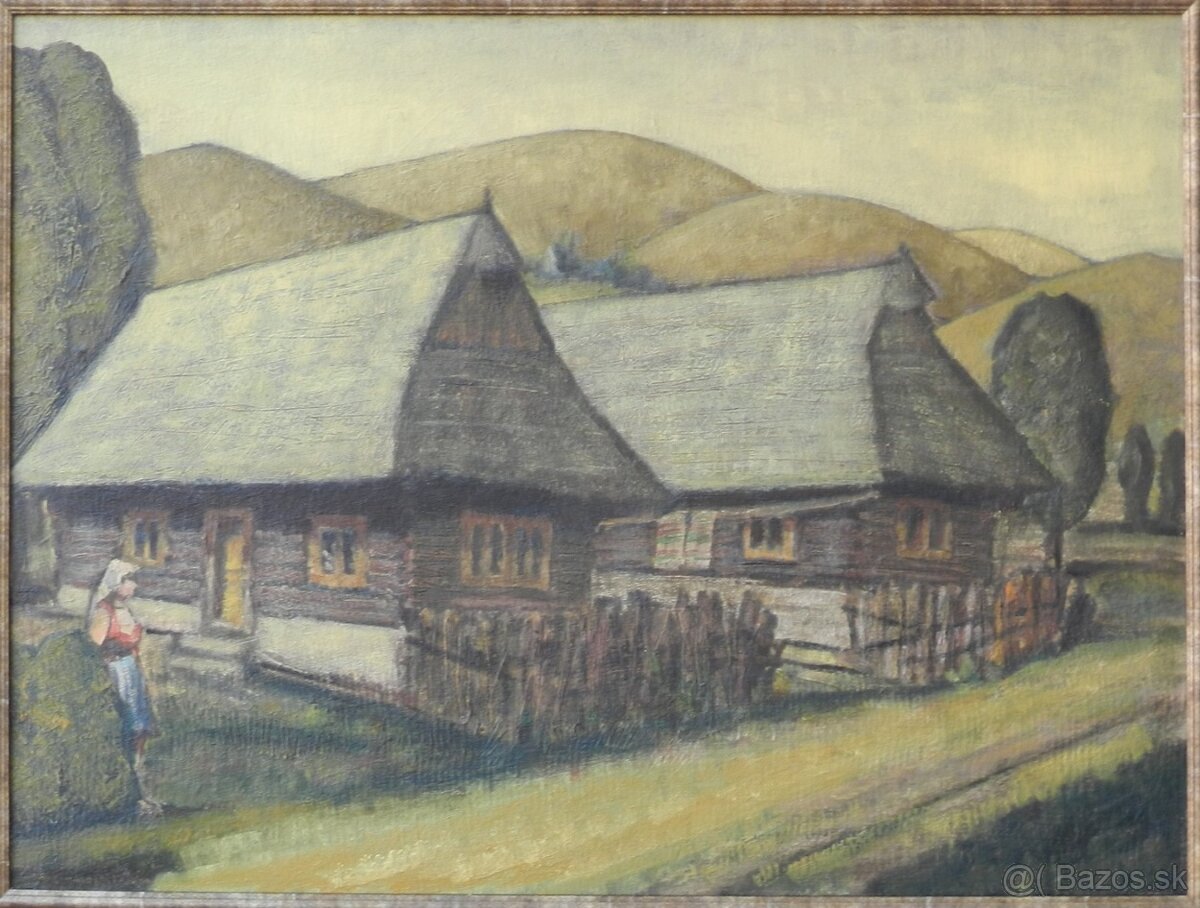 Ladislav Záborsky-V dedine olejomalba - 3