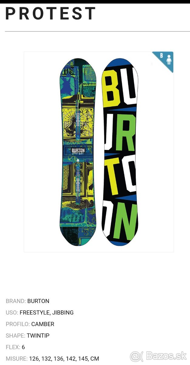 142 cm freestyle / jib snowboard BURTON PROTEST - 3