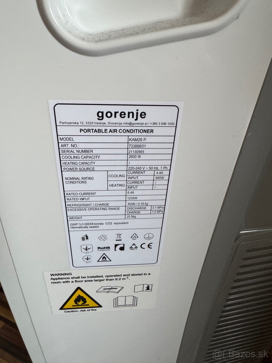 Gorenje KAM26THP, mobilná klimatizácia. - 3