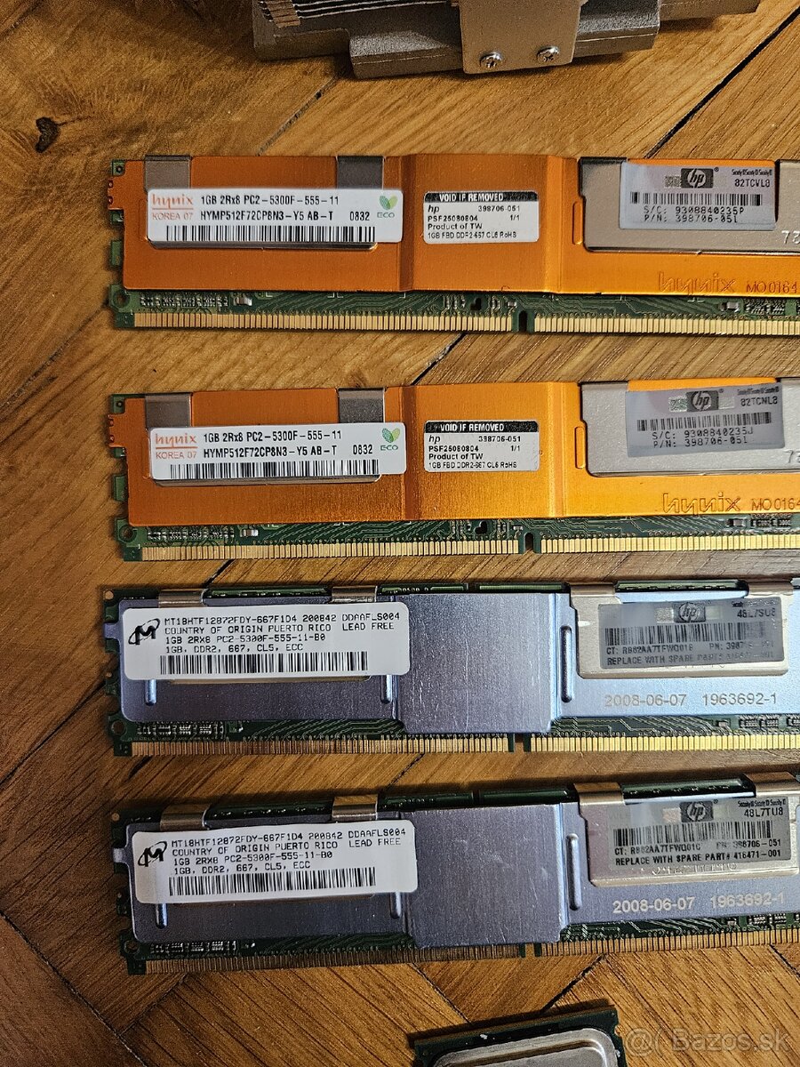 Predam cpu a ram pre server intel xeon E5405 a 4x1GB ram - 3