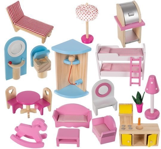 Veľký drevený domček so zariadením a led osvetlením - 3