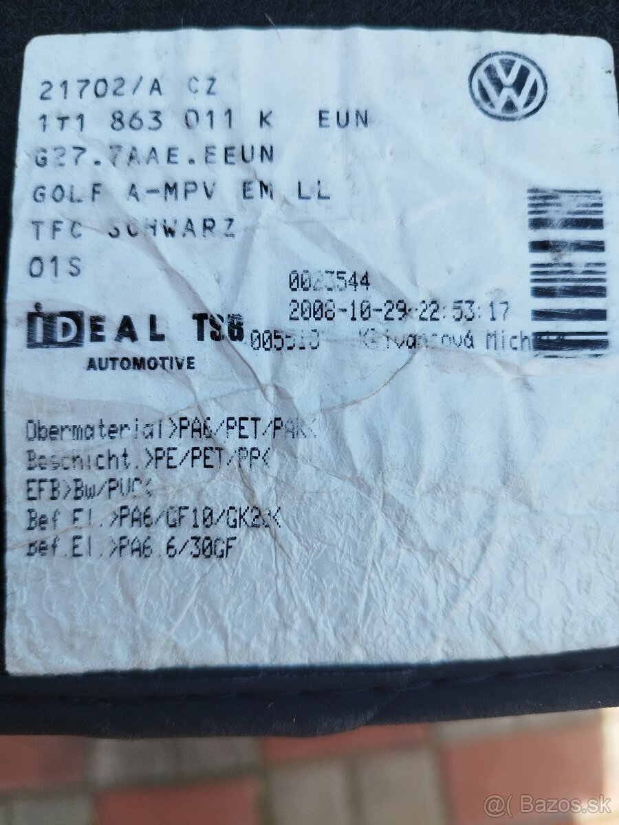 Textil koberčeky vw Touran 2006-2015 - 3