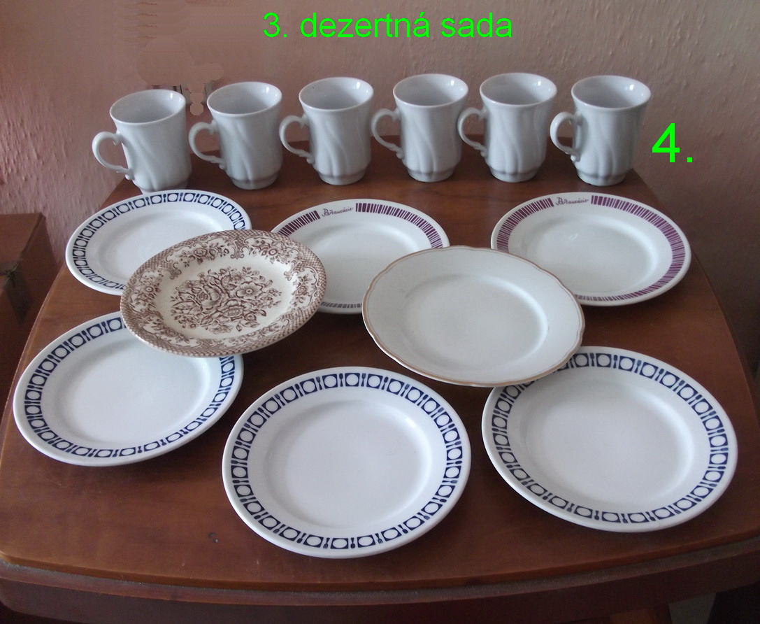 Český porcelán - dezertná sada 7 dielna - 3
