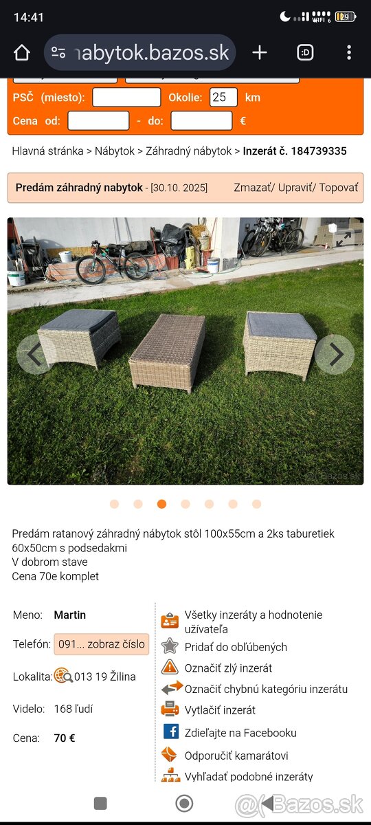 Predám záhradný nábytok ratanovy - 3