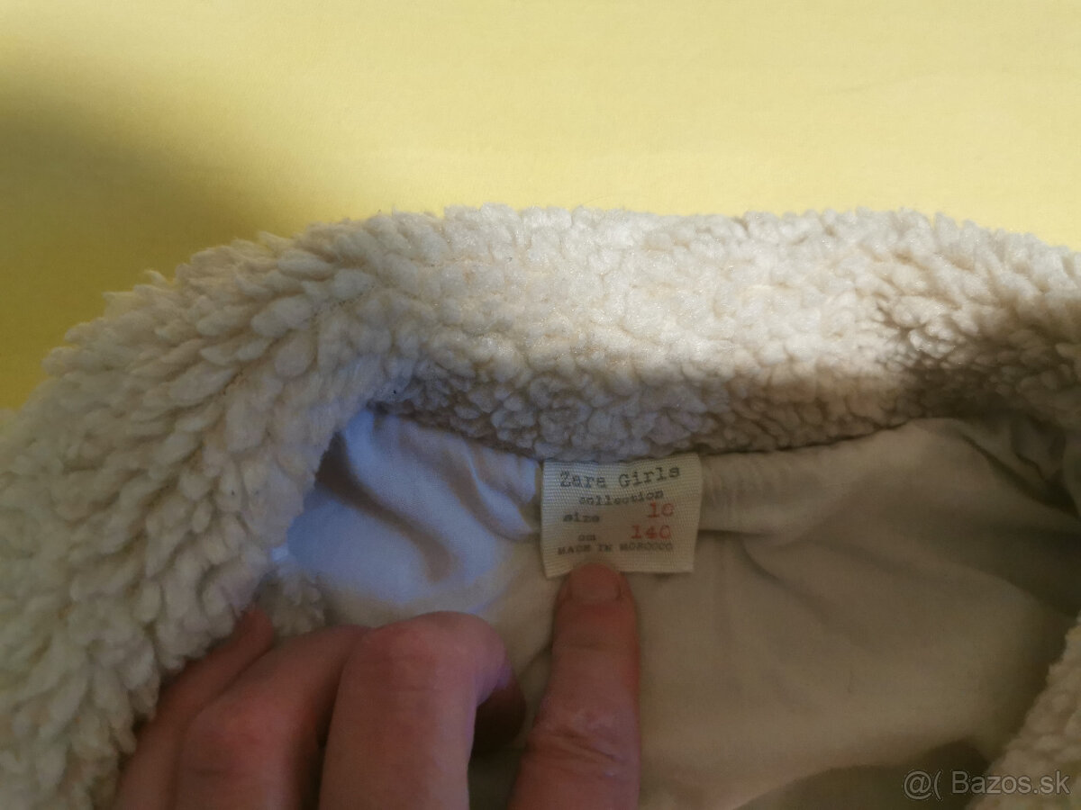 Dievčenská prechodná bunda Zara-chlpatka,velk.140/10r. - 3