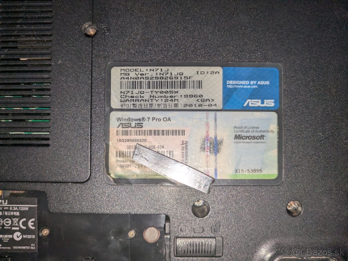 Asus N71J - na diely - 3