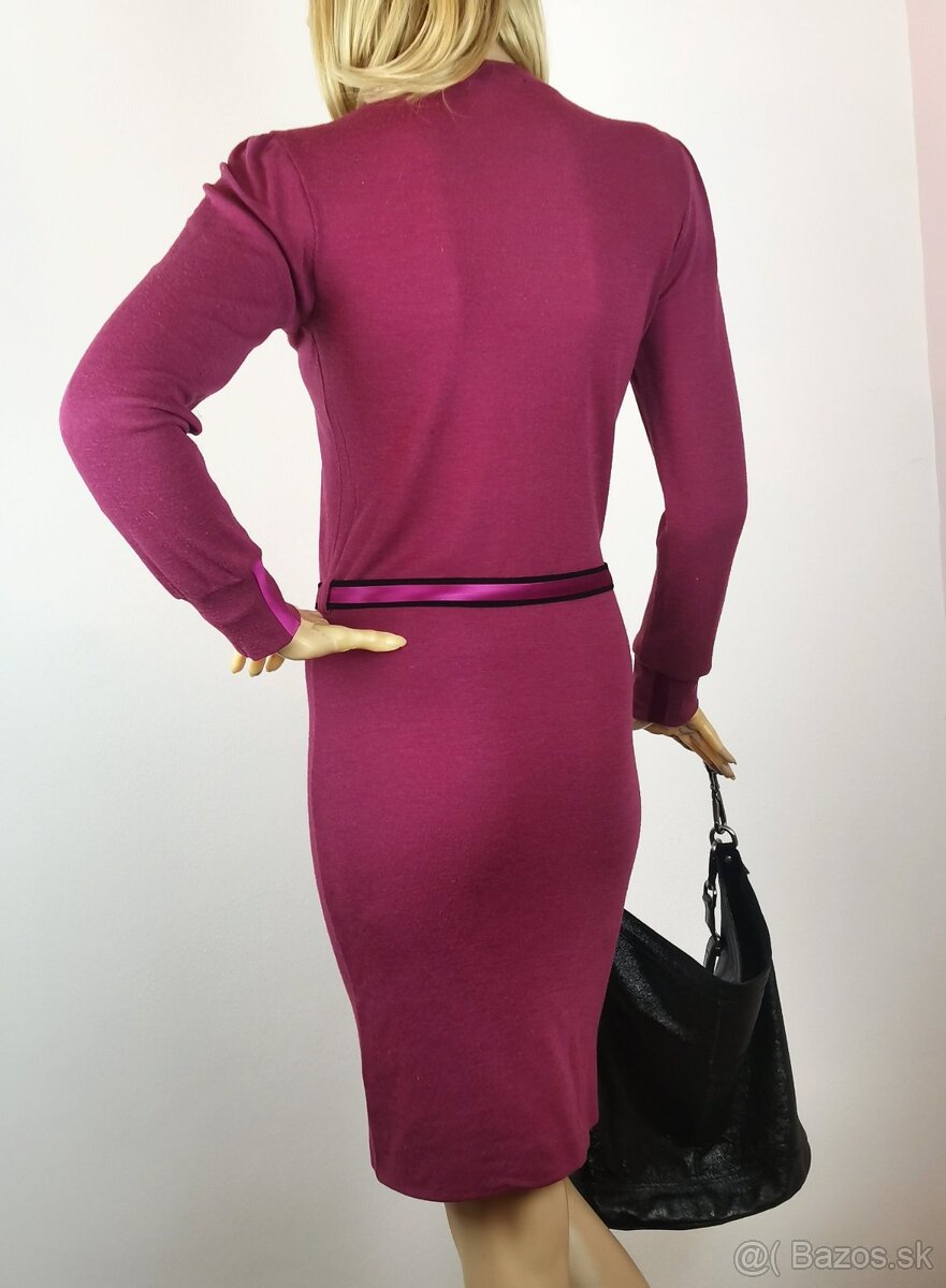 Bordové merino šaty na každý deň - 3