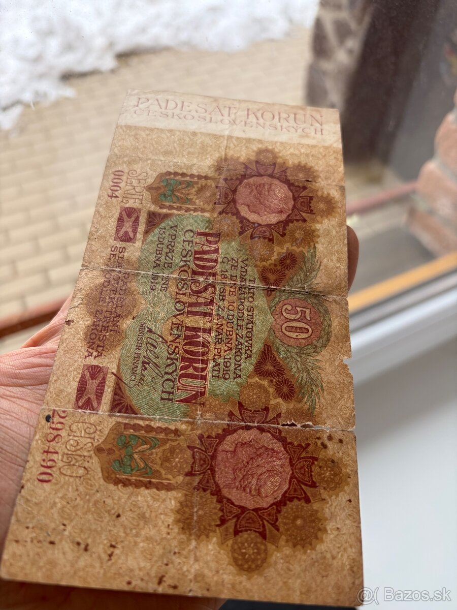 Bankovka 50 kor 1919 - 3
