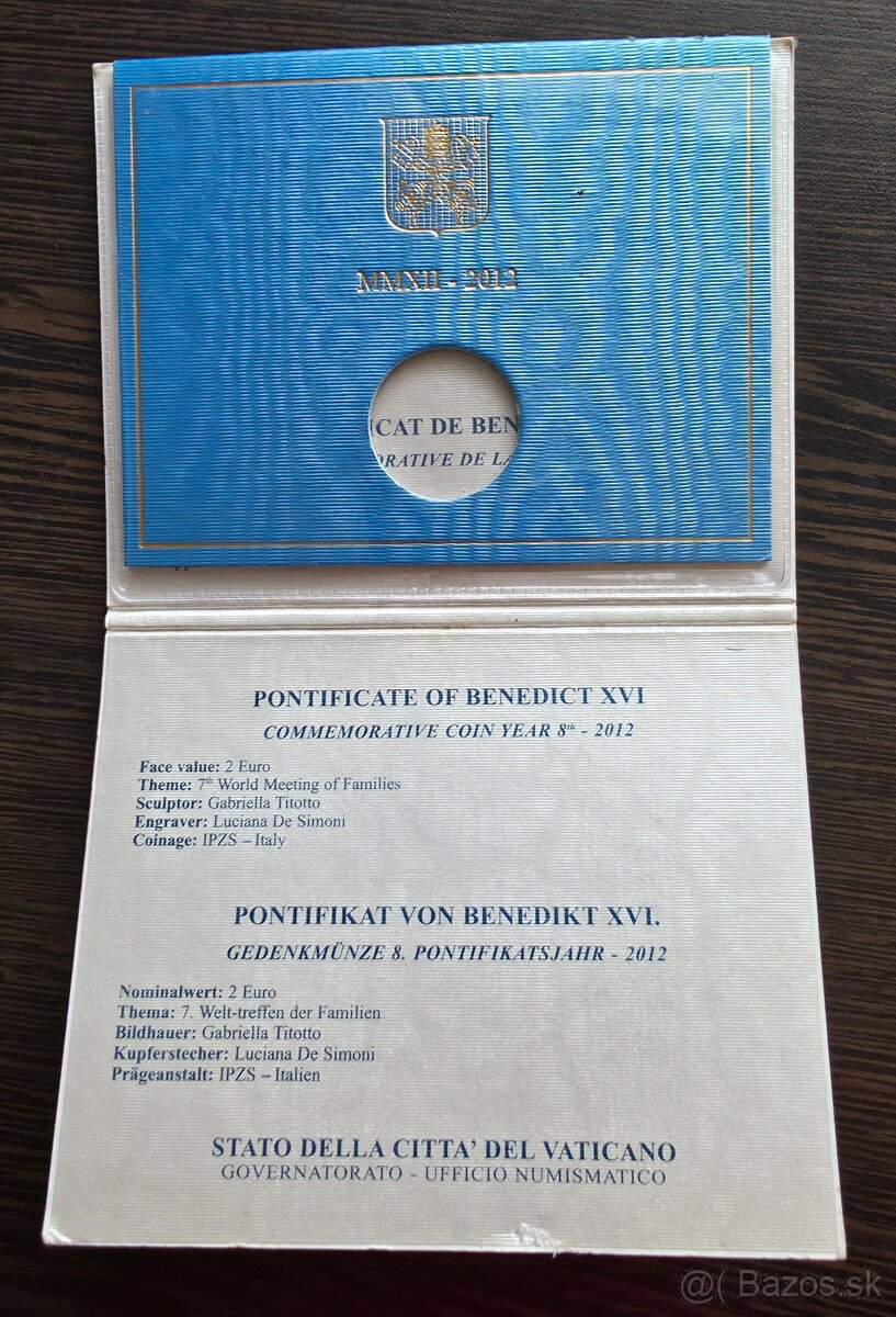 Obal na 2 euro Vatican 2012 - 3