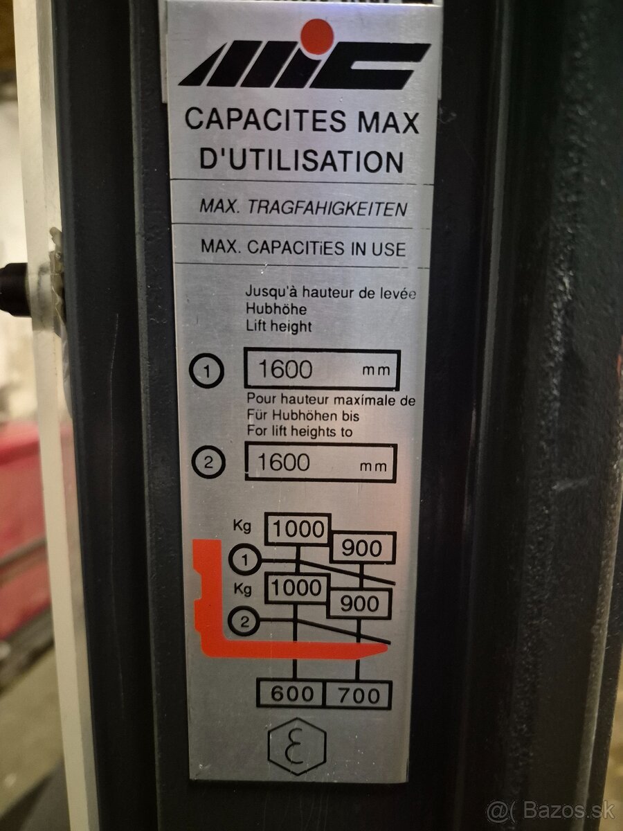 Ručný paletový elektrický vozik MICG100B - 3