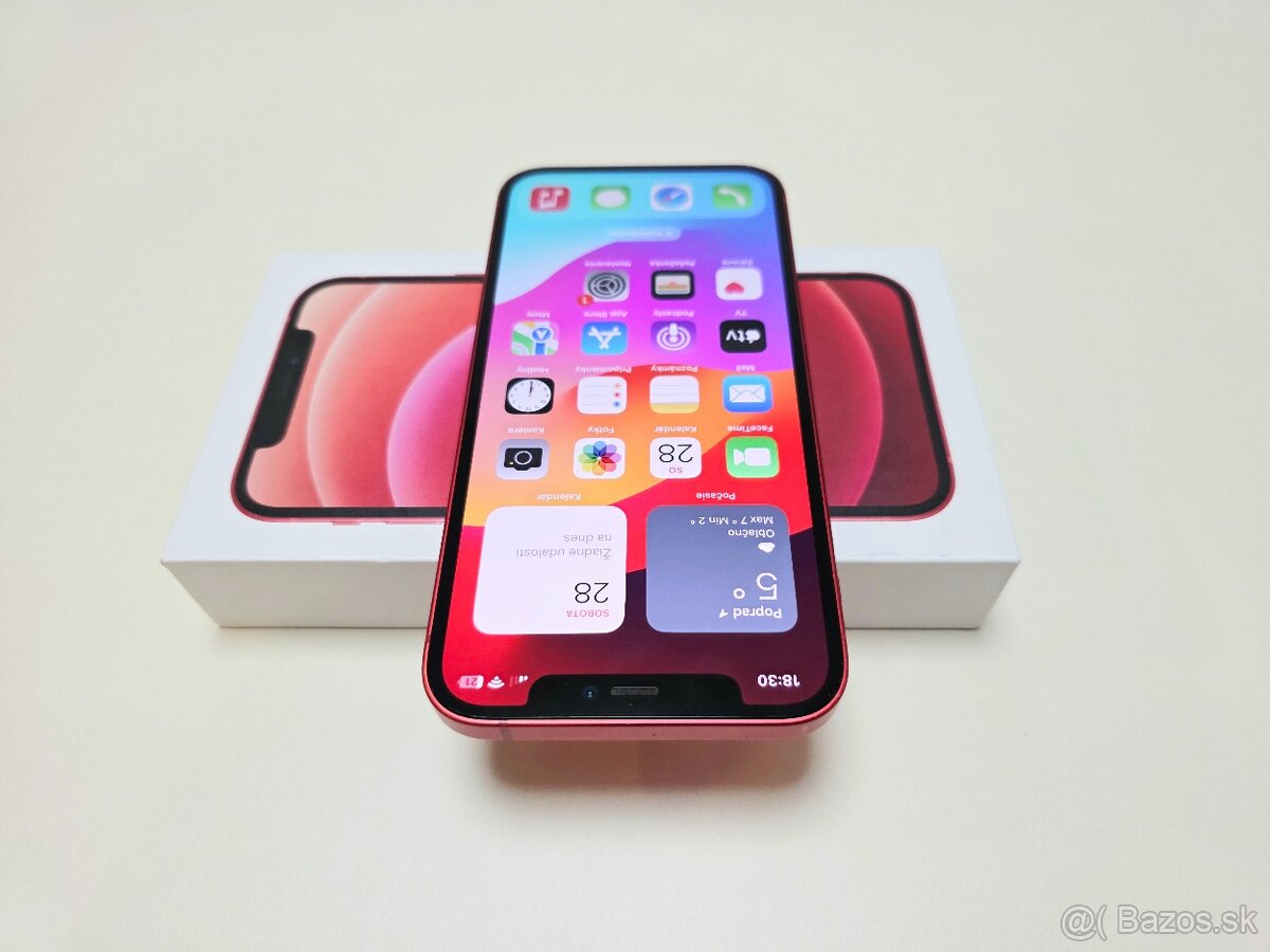 APPLE IPHONE 12 128GB RED,BATERKA 100% - 3