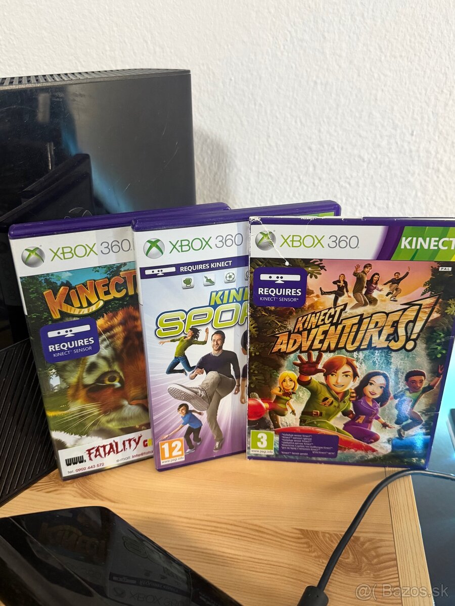 Xbox 360 E + Kinect + Ovládač + 3x Hry - 3