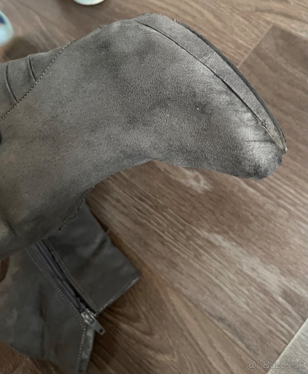 Damske kratke zimne/jesenne cizmy 39 vysoky podpatok - 3