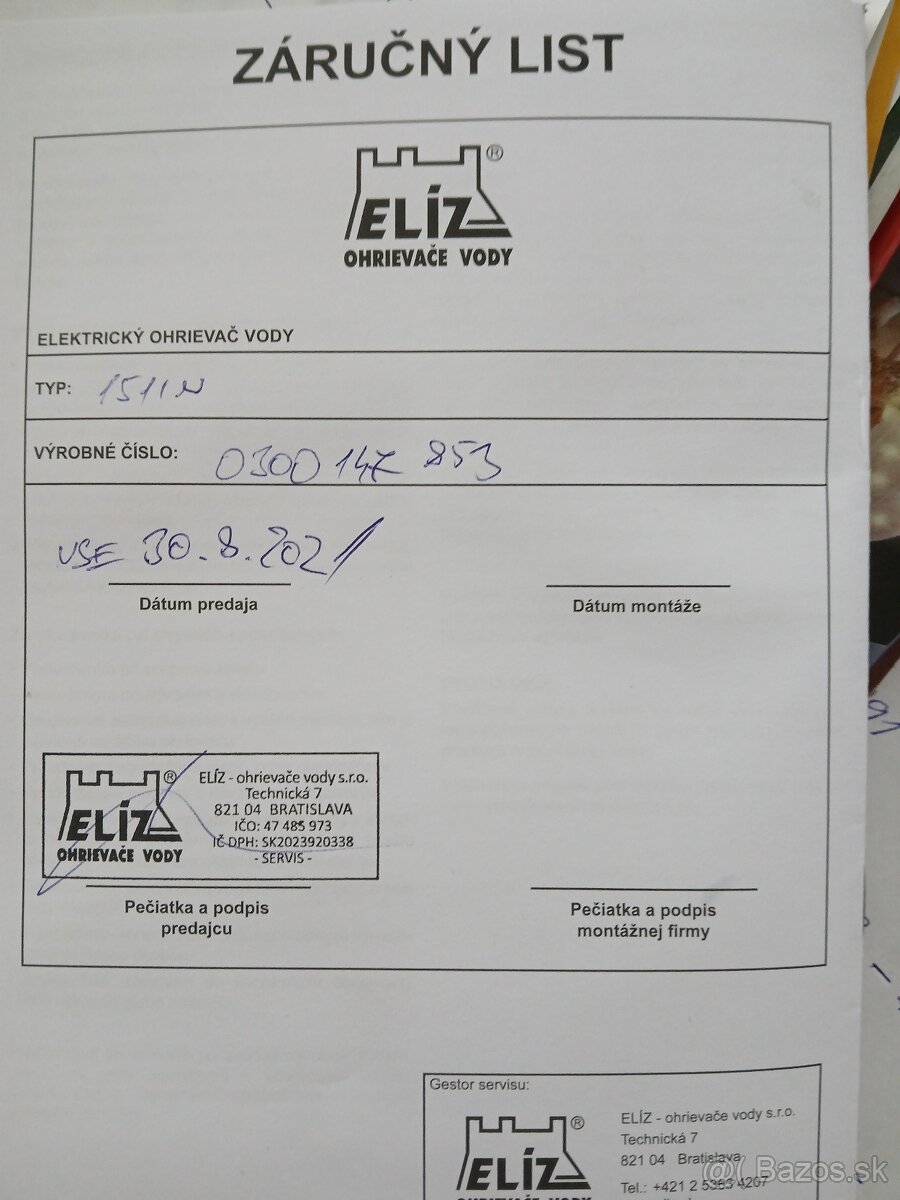 Elektrický ohrievač vody - 3