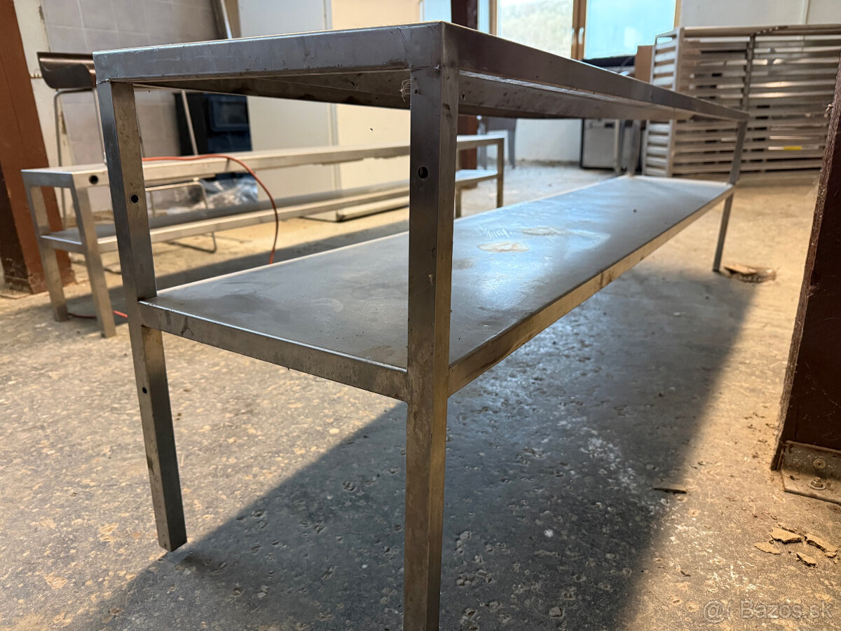 Nerezová dvojposchodová nadstavba/polica 220cm - 3