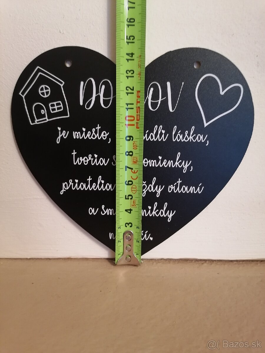 Handmade dekoračná tabuľka "Domov" čierna - 3