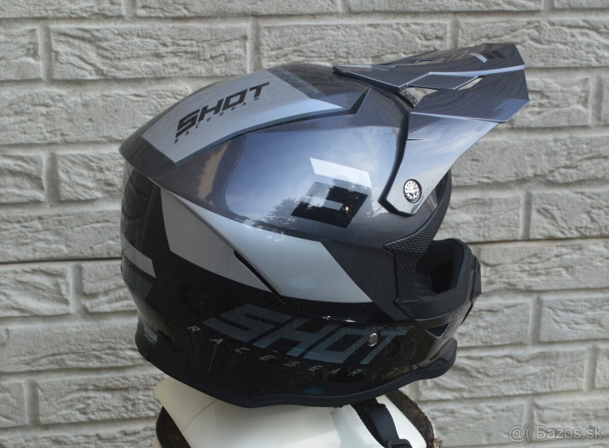 Predám prilba shot šedo čierna - 3